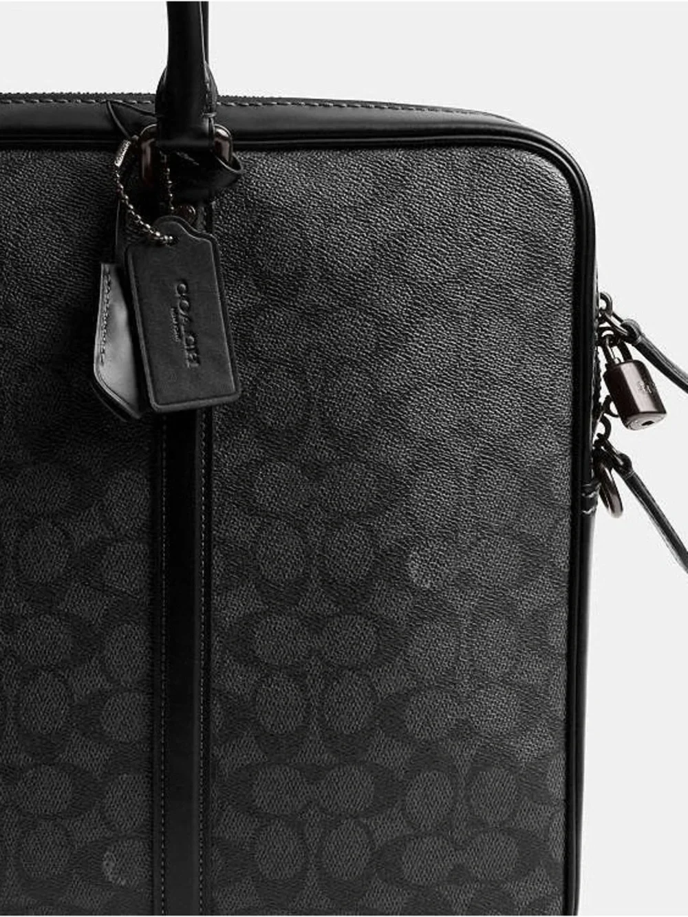 Coach Metropolitan Slim Briefcase in Signature CanvasCharcoal /Black NWT